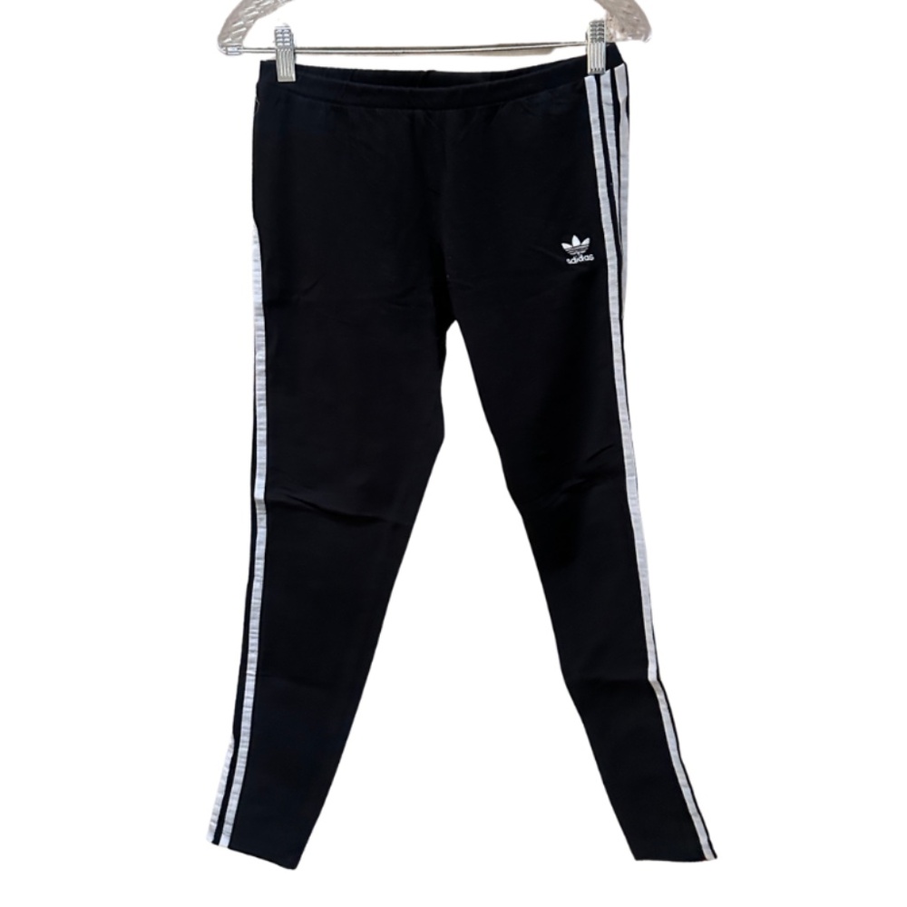 Adidas Three Stripe Black Leggings - Women's Large